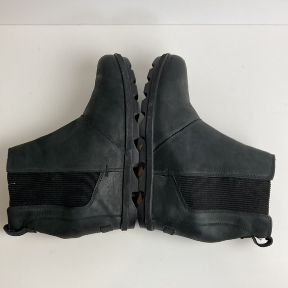Sorel Joan Of Arctic Wedge II Chelsea Black Leather Booties Platform 10 NL3022 - Picture 14 of 16